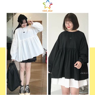 Áo Baby Doll Tay Phồng LOGO Dễ Thương Mềm Mát - VIET_STAR