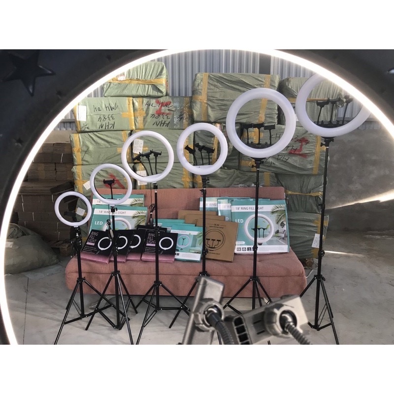 Đèn Livestream 26 33 36 45 54 cm đi kèm Chân đỡ đèn bằng sắt dài 2m1 nhập khẩu mới 100%