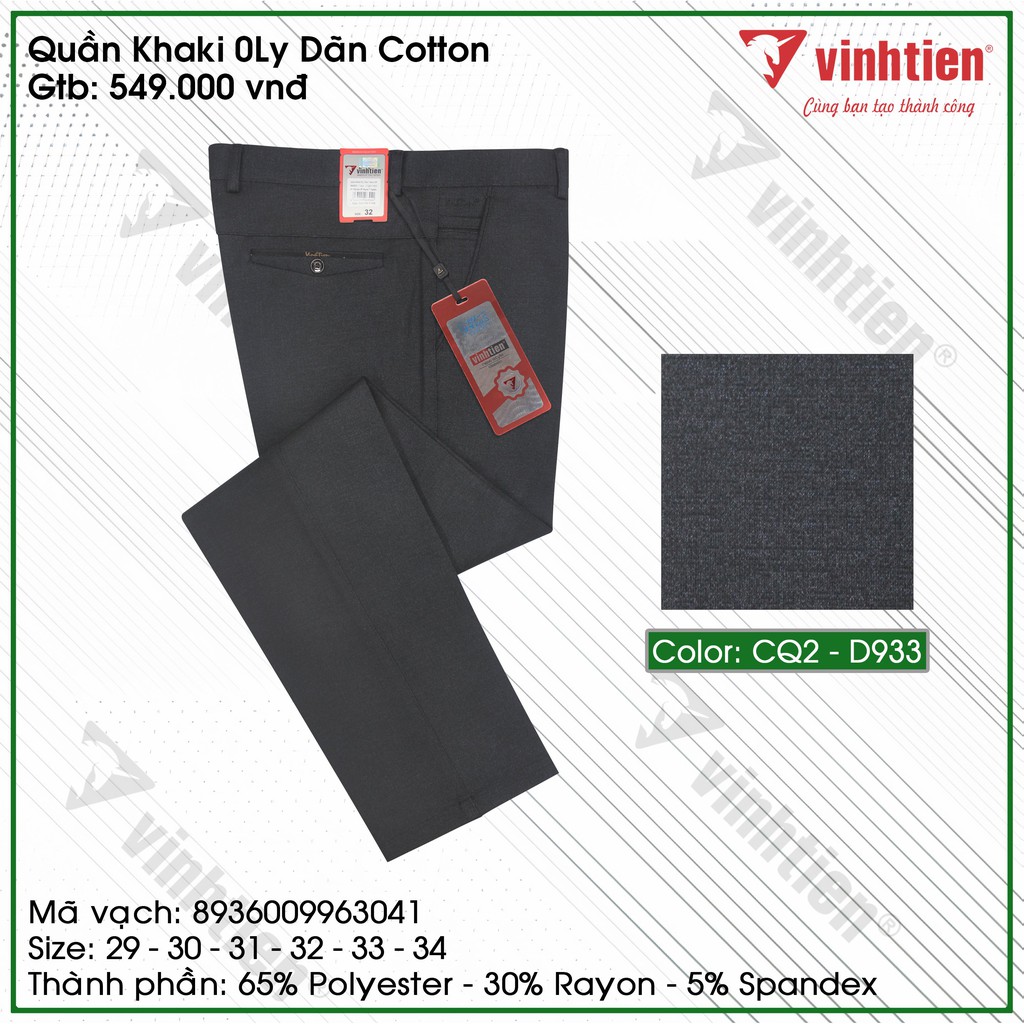 Quần Kaki 0ly Vải Dãn 4 Chiều Vĩnh Tiến 549