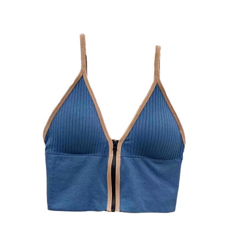 Áo bra croptop LUHAZO 2 dây cotton len tăm sexy co giãn  quyến rũ có mút đệm ngực Nhiều Màu Thể Thao DK7T401