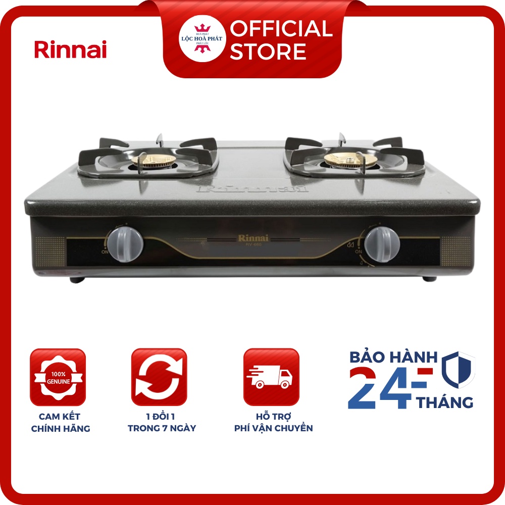 Bếp ga đôi Rinnai RV-660G - Ngọn lửa xanh - Tiết kiệm gas - Hàng chính hãng STORE