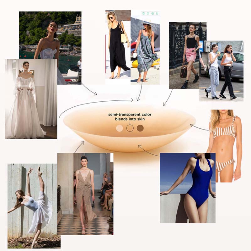 Miếng Dán Ngực Silicone Vô Hình Siêu Mỏng Không Để Lại Dấu Vết Cho Nữ