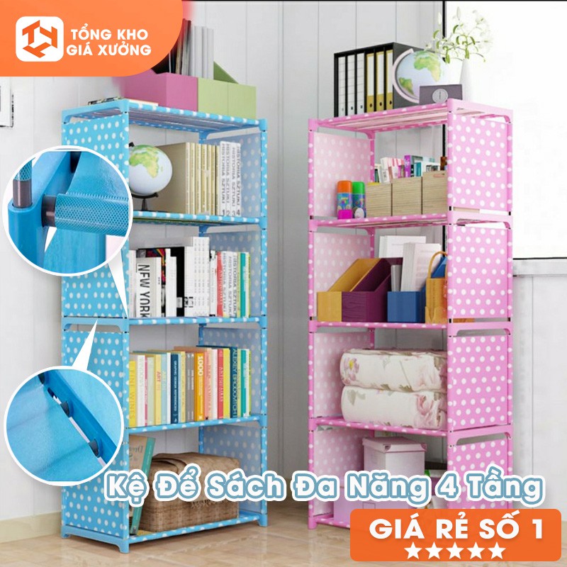 Kệ Để Sách 4 Tầng Đa Năng - Dễ Dàng Lắp Ráp Và Tháo Rời