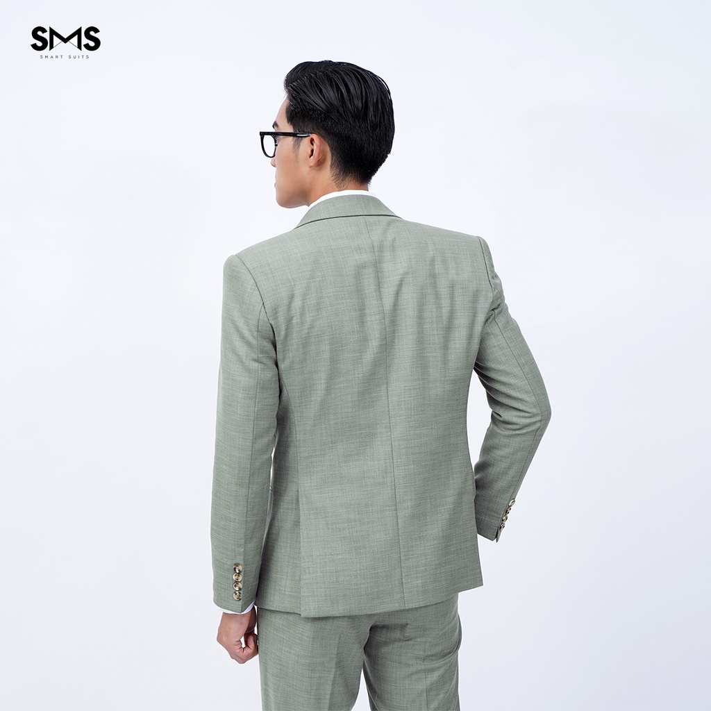 Vest nam xanh rêu, suits sartorial,1 khuy 2 túi, chuẩn form Smart Suits