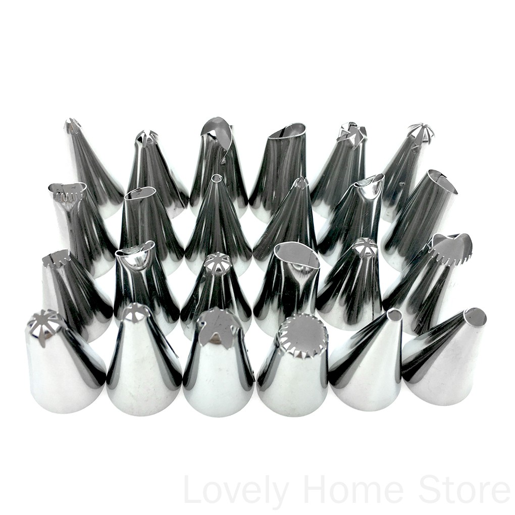 Set 26 dụng cụ trang trí bánh gồm vòi phun bằng thép không gỉ kèm phụ kiện