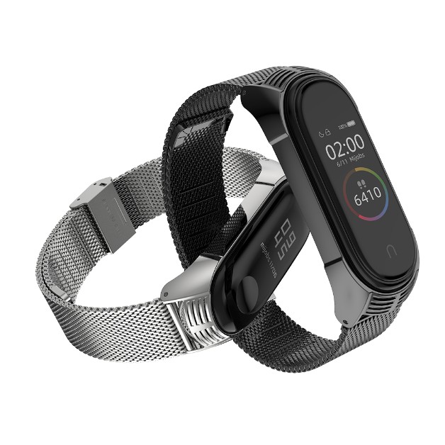 Dây đeo kim loại mắt lưới PLUS Mi band 6 , miband 5 chính hãng Mijobs - dây mesh thay thế mi band 6, Mi band 5 kim loại