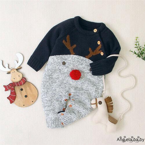 Áo len tay dài liền quần tã thời trang cho bé dễ thương