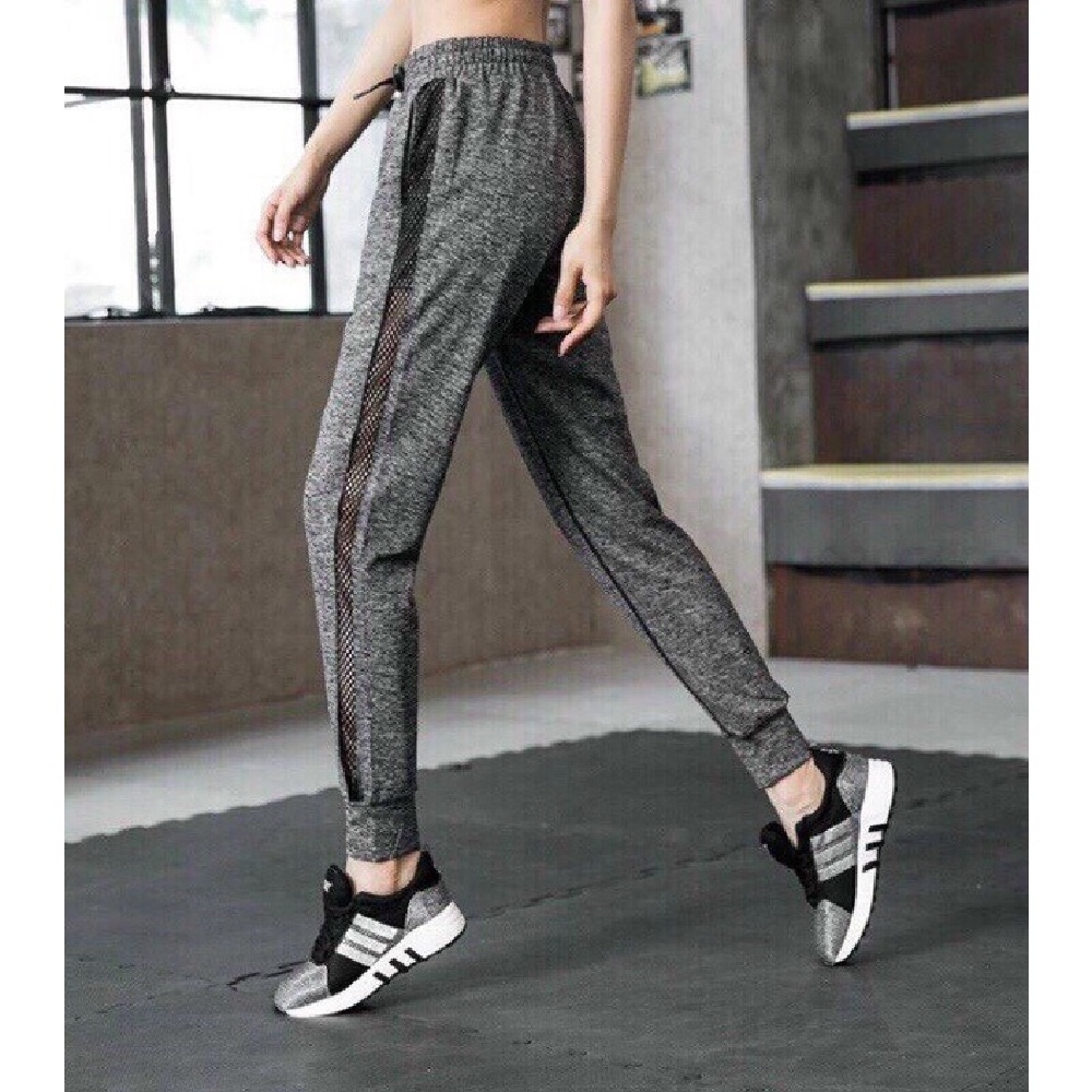 Quần Jogger Phối Lưới Thoáng Khí (đồ tâp gym-yoga nữ)
