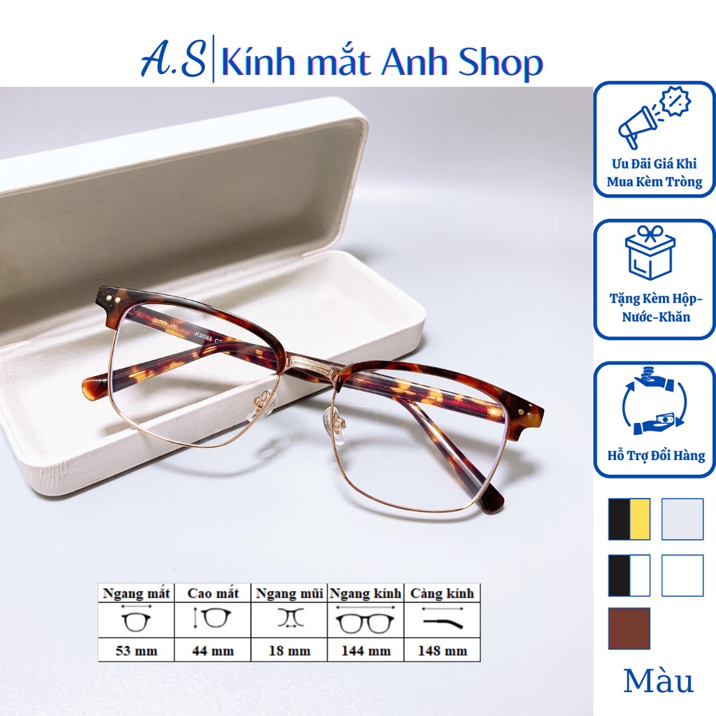Gọng kính nam nữ chất liệu kim loại bền cứng cáp 9083