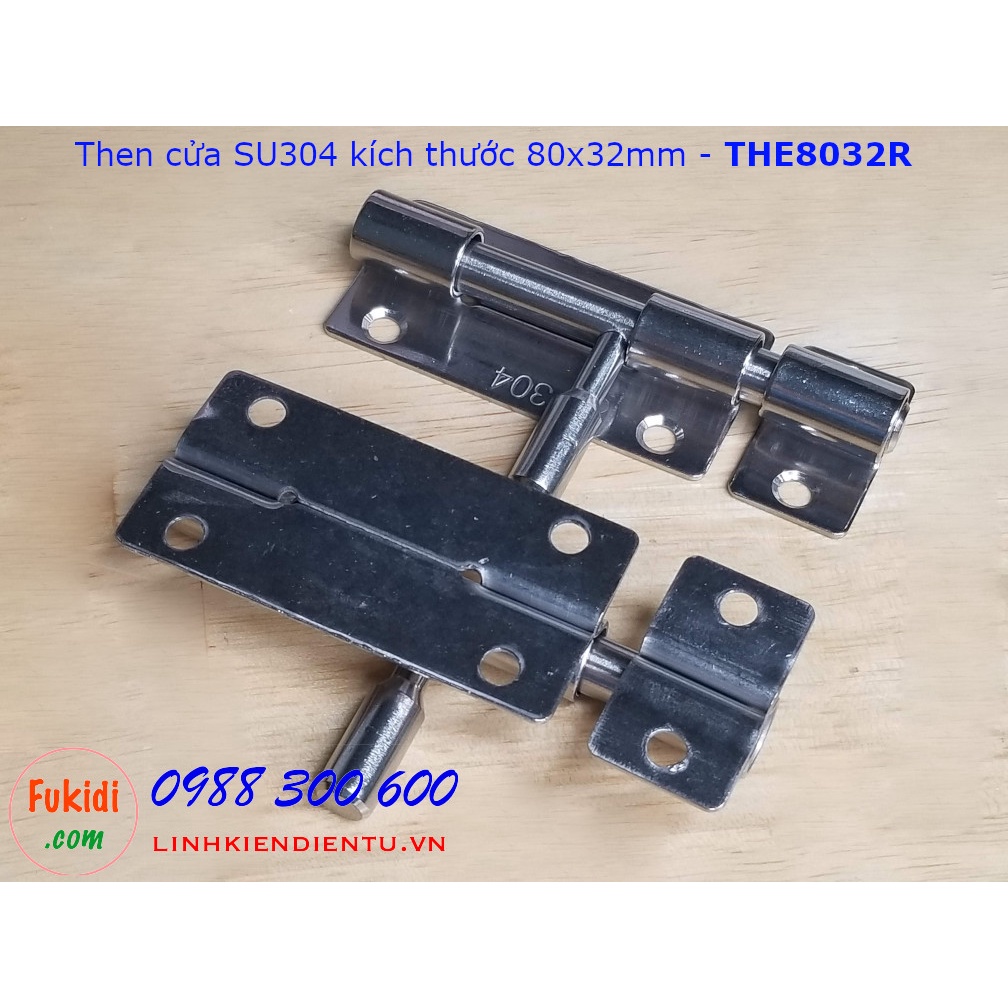 Then cửa inox 304 kích thước 80x32mm trụ tròn - THE8032R