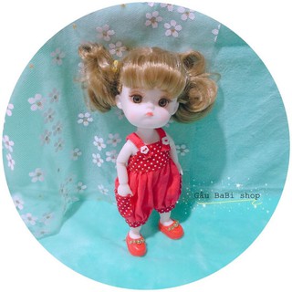 Set yếm (tặng cài tóc) cho búp bê size 1/8 bjd, baboliy, bru, 5inch, ob11, ddf, animator , 1/6 blythe, babies, xinji