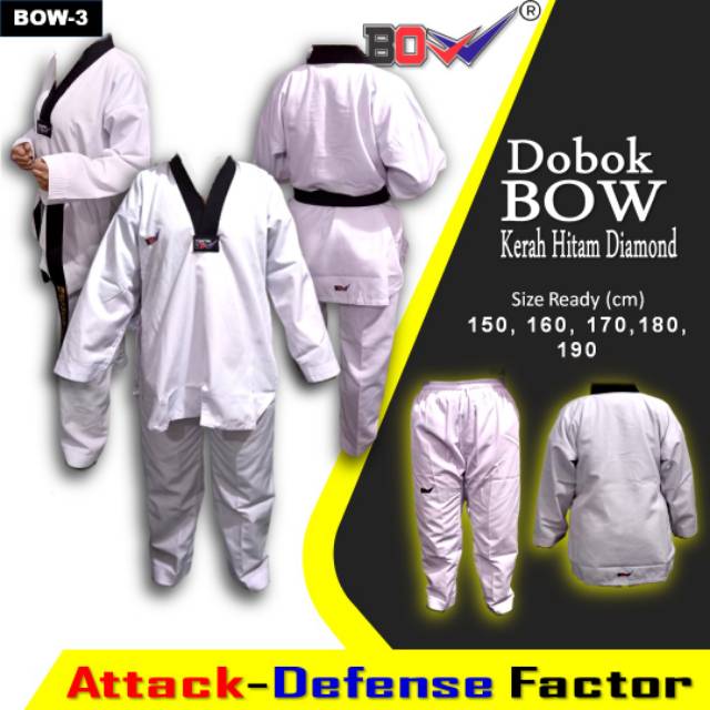 Dobok Bộ Đồng Phục Tập Võ Taekwondo Cổ Đen / Đỏ Dành Cho Người Mới Bắt Đầu