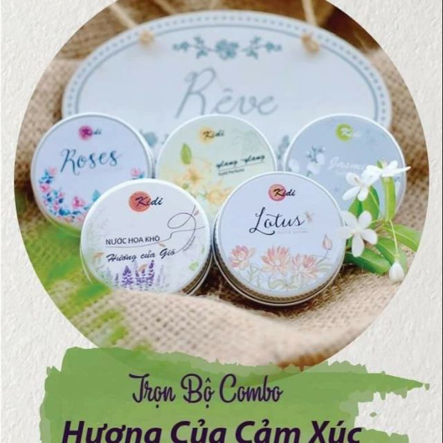 Nước hoa khô trọn bộ 5 mùi hương của cảm xúc