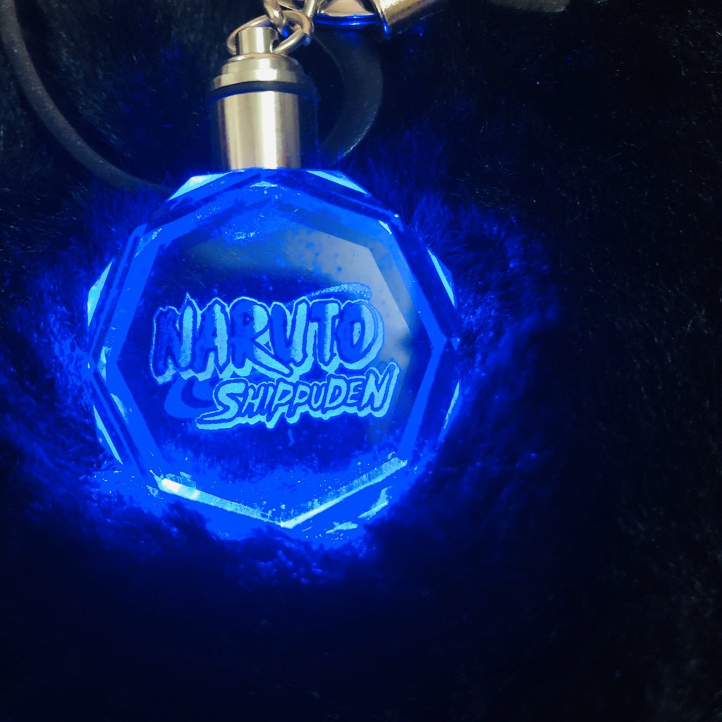 (new) Móc khóa phát sáng Naruto thủy tinh pha lê anime chibi quà tặng xinh xắn dễ thương