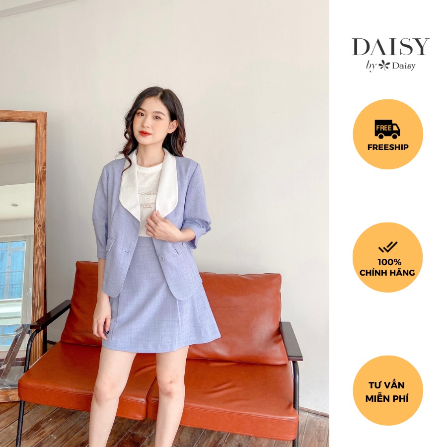 143428 -  Áo vest cổ ve trơn trắng tay lơ Daisy