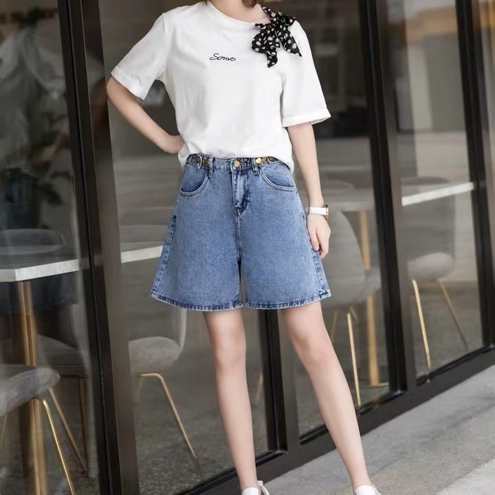 Quần short BH denim oversized thời trang cho nữ