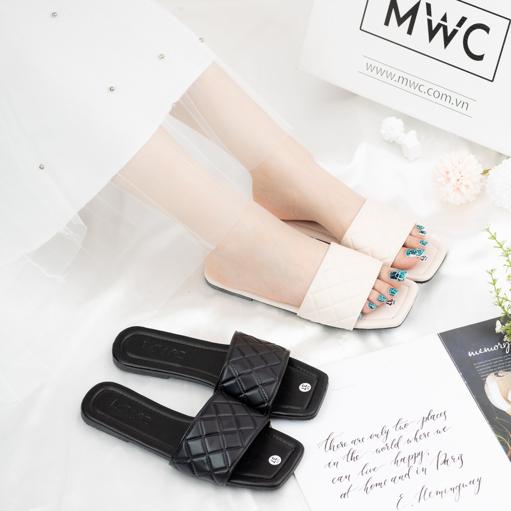 Dép nữ quai ngang đế bệt MWC NUDE- 3377