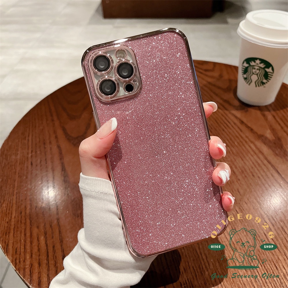 Ốp Điện Thoại TPU Mềm Trong Suốt Lấp Lánh Mạ Điện Cho Iphone 14 / 13 / 12 11 Pro Max