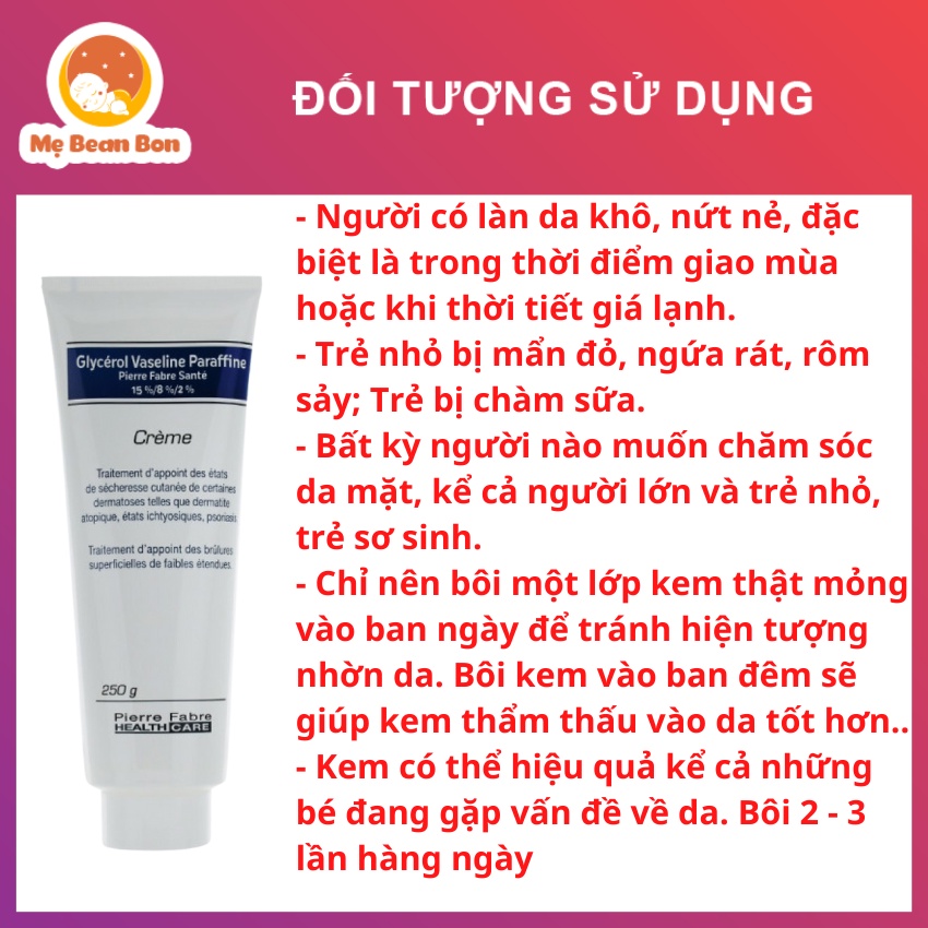 Kem nẻ Dexeryl Creme của Pháp 250g cho da nứt nẻ chàm sữa mẩn ngứa rôm sảy cho trẻ sơ sinh và người lớn