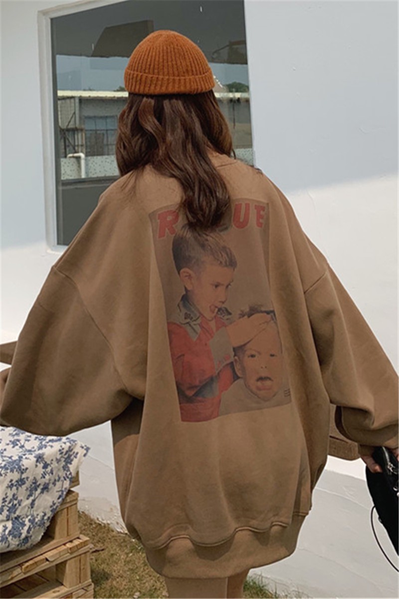 áo len sweater nữ unisex Áo nỉ sweater nữ form rộng cổ cao dài thời trang ulzzang hàn quốc đi chơi đi học hàn quốc | BigBuy360 - bigbuy360.vn