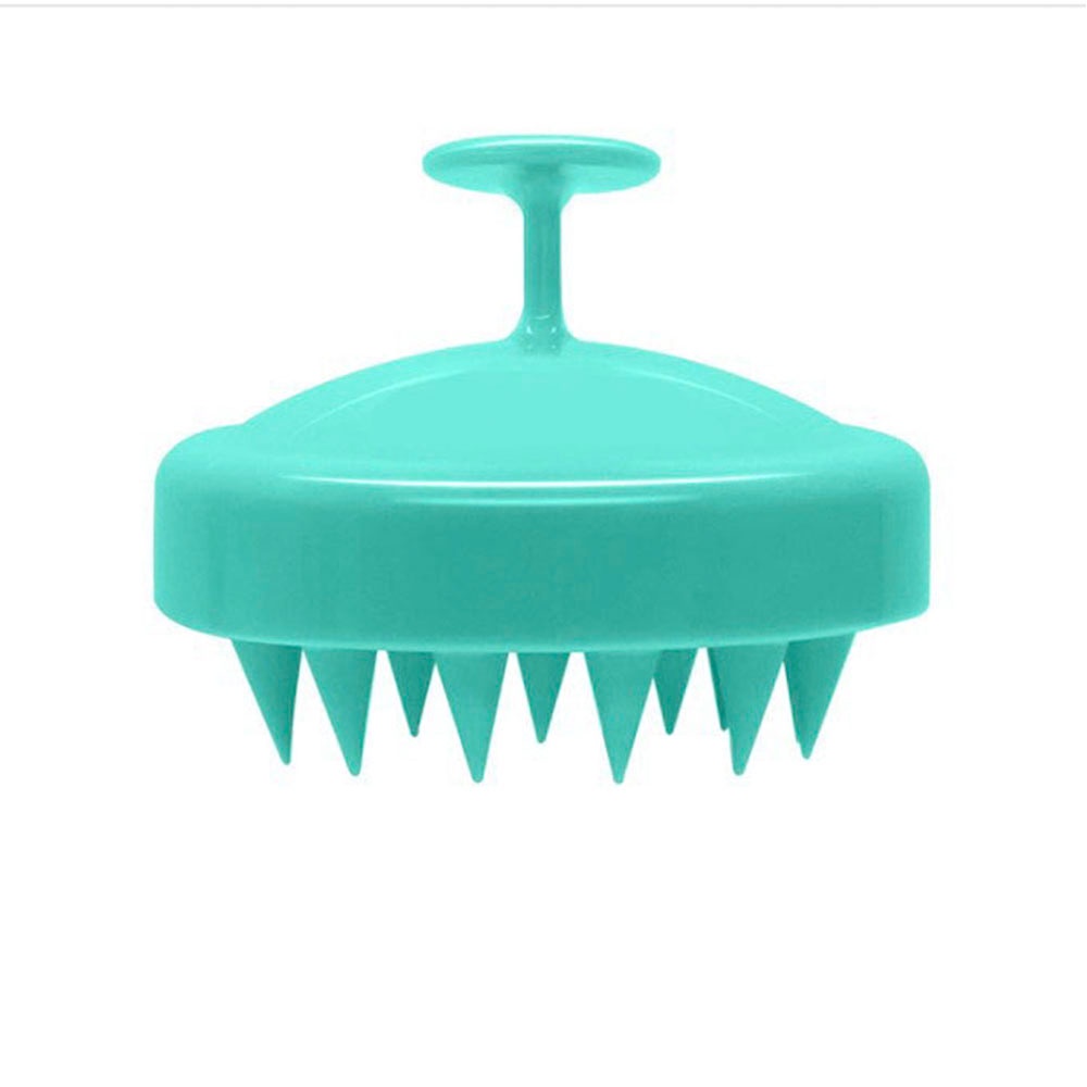 [Hàng mới về] Bàn chải gội đầu mát xa da đầu bàn bằng silicon ó tay cầm