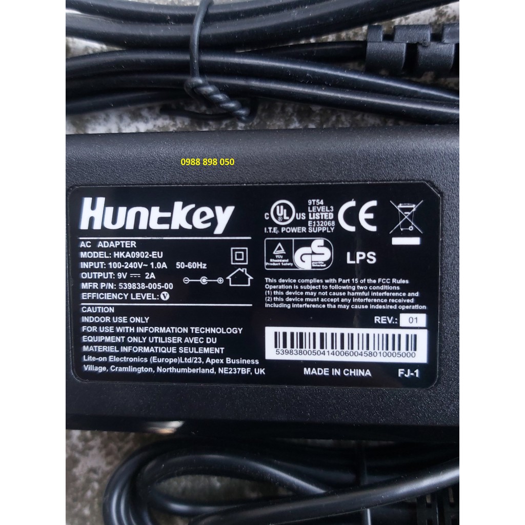 adapter 9v 2a loại tốt huntkey chính hãng