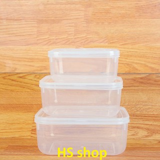 Bộ 3 Hộp nhựa đựng thực phẩm Việt Nhật Plastic giúp bảo quản thức ăn an toàn, tiện dụng - NPP HS shop