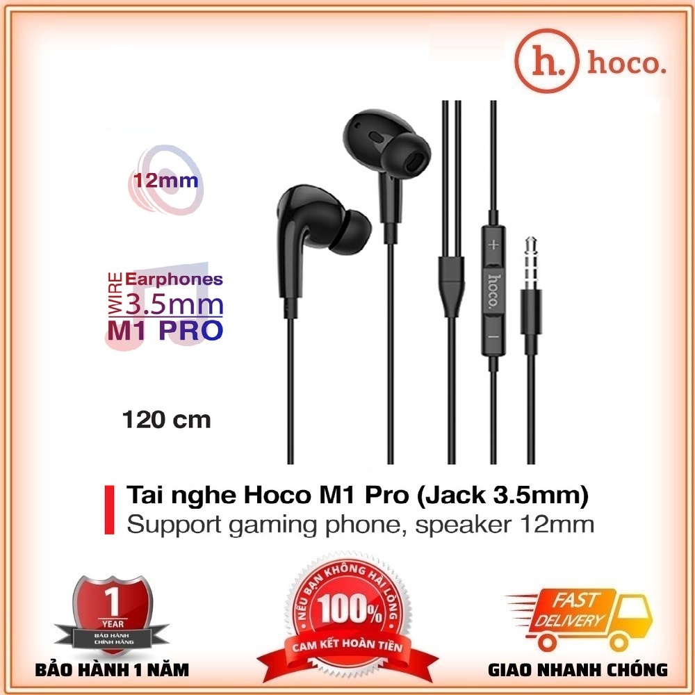 Tai Nghe Hoco M1 Pro💎Có Mic + Âm Thanh Hay💎Tai Nghe Nhét Tai Hoco Hàng Chính Hãng - BH 12T