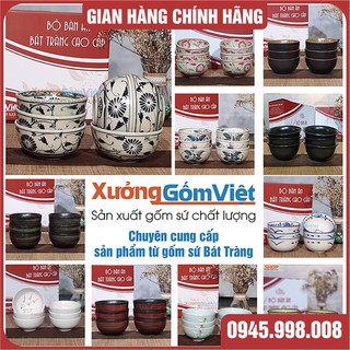 [SALE SẬP SÀN] Bộ 6 chén cơm cao cấp Bát Tràng  h5.5*11cm - XƯỞNG GỐM VIỆT