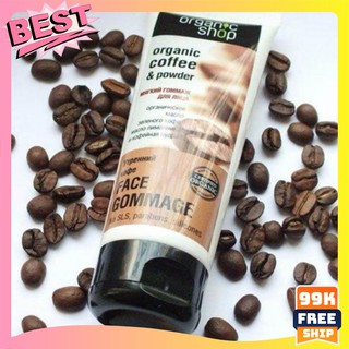 Tẩy da chết mặt Organic shop Organic coffee & powder – nga