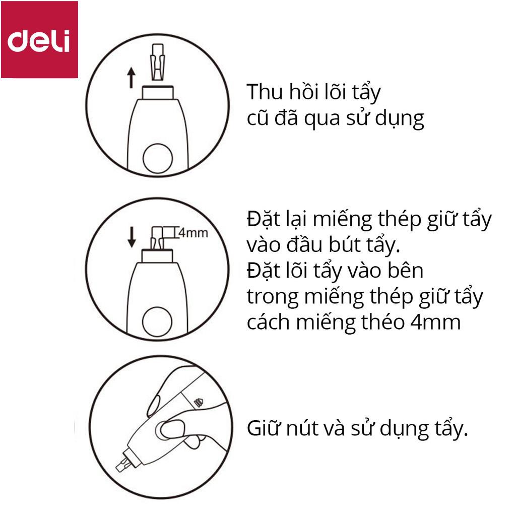 Lõi tẩy thay thế bút tẩy điện 50c/hộp - phù hợp với tẩy điện 71107 EH02800 - 1 hộp - 71074 [Deli]