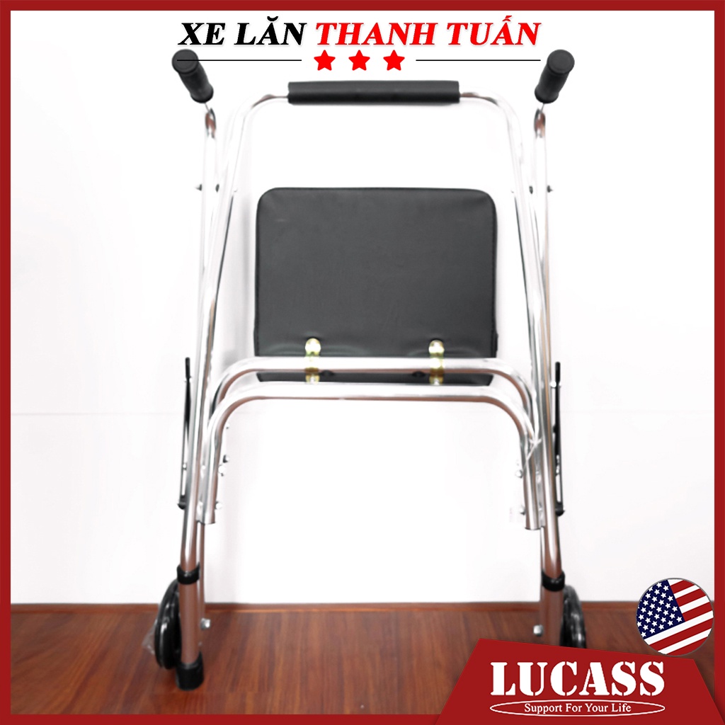 Khung tập đi có ghế ngồi Lucass W9 - Giúp người già hoặc người tai biến di chuyển dễ dàng