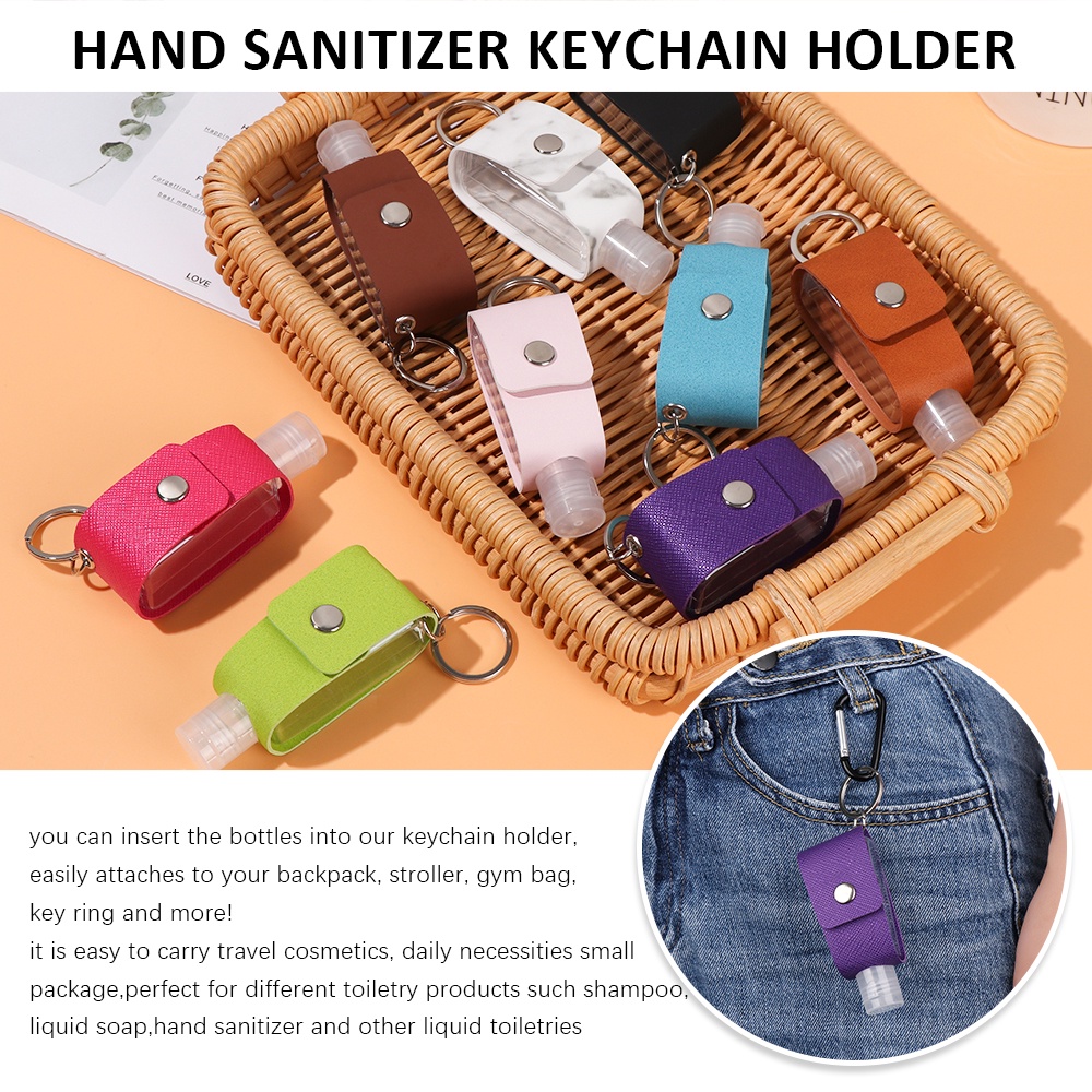 LANFY Flip-Top Hand Sanitizer Makeup Tool Empty Container Reusable Travel Bottle Travel Accessories With Keychain Carrier Keychain Holder Refillable Containers Sub-bottling