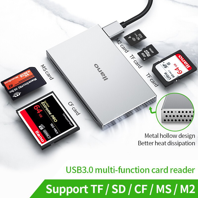 llano Card Reader support SD/TF/CF/MS/M2 card