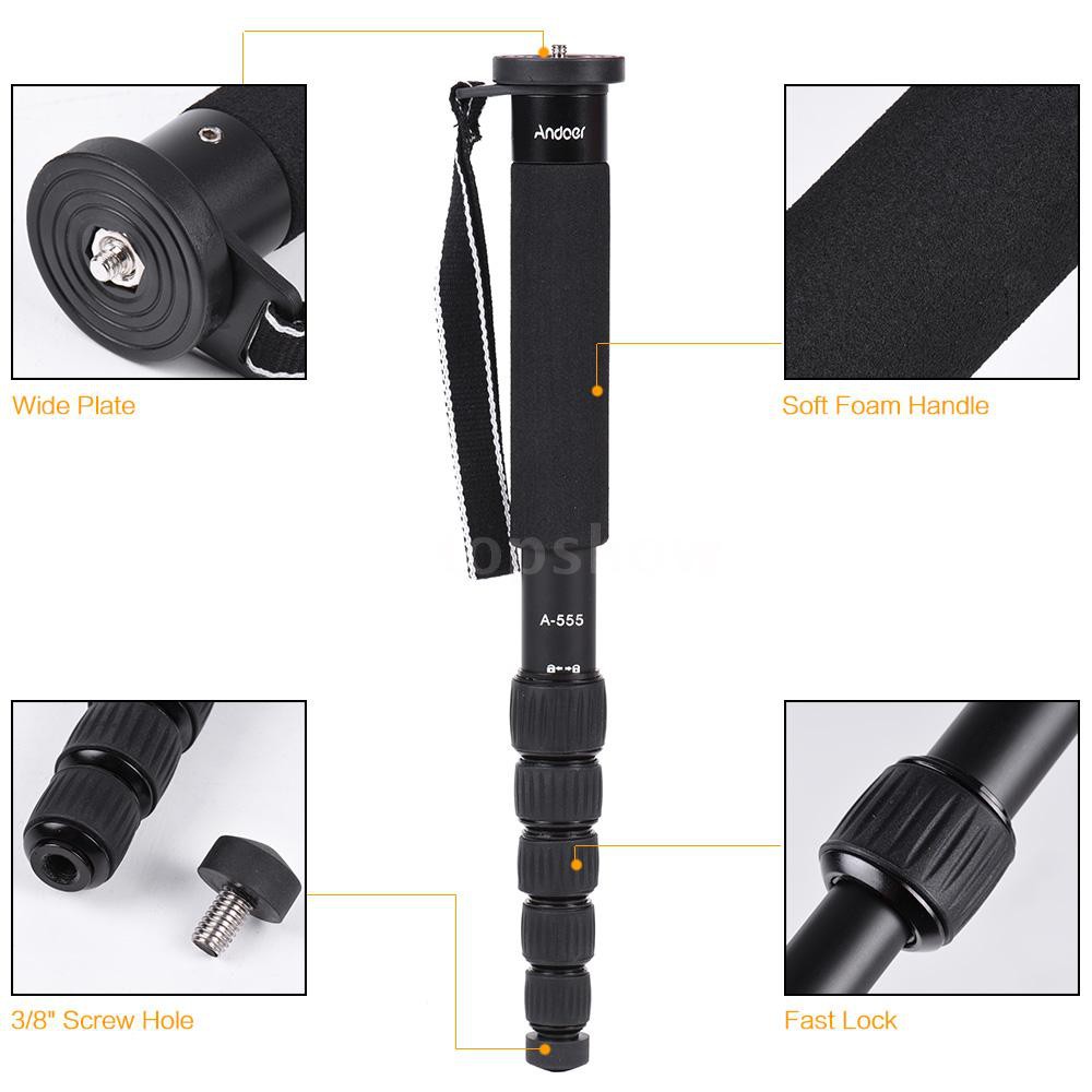 Gậy chụp ảnh Monopod Andoer A-555 bằng hợp kim nhôm chuyên dụng