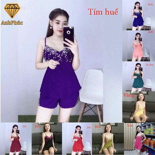 Đồ bộ ngủ 2 dây chất thun lạnh Anh Phúc + Bộ Đùi 2 Dây