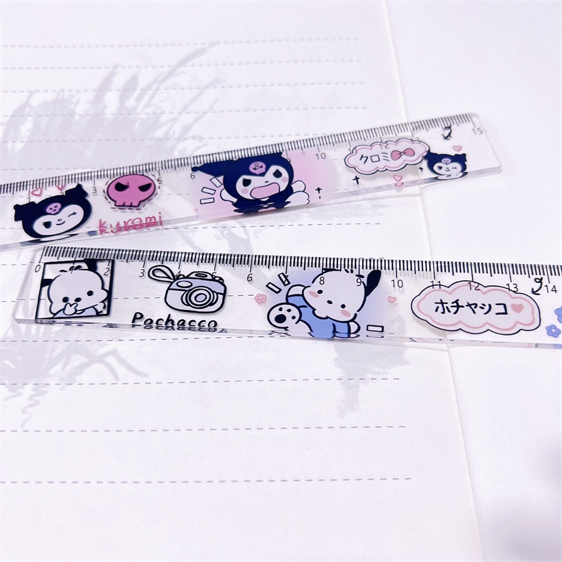 Thước Kẻ Hoạt Hình Kuromi Pochacco 15Cm Dành Cho Học Sinh