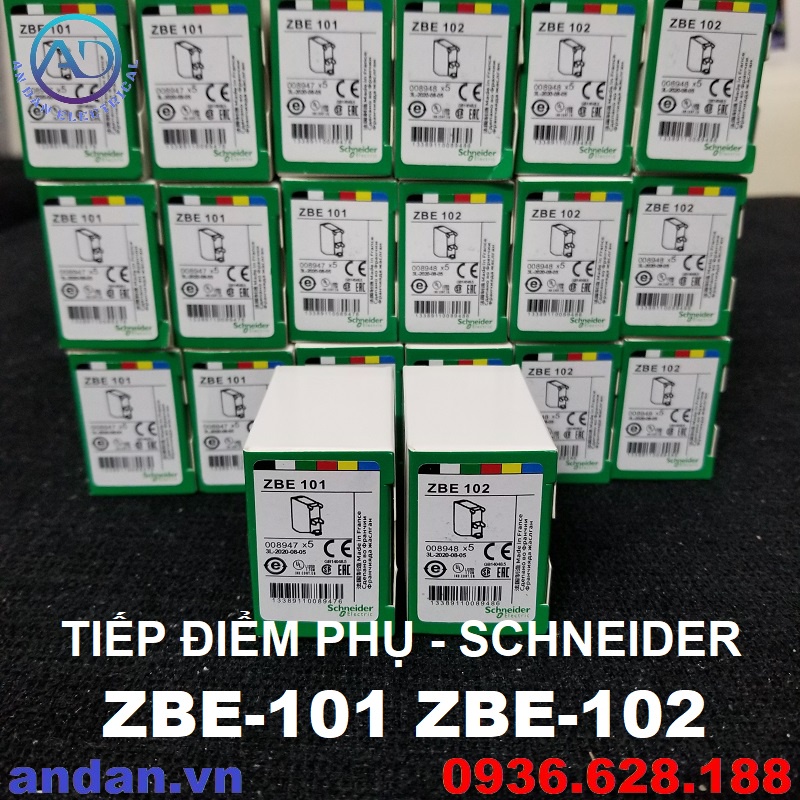 Khối tiếp điểm, Tiếp điểm phụ nút nhấn, công tắc XB4 XB5 Schneider ZBE-101 , ZBE-102 , ZBE101 , ZBE102