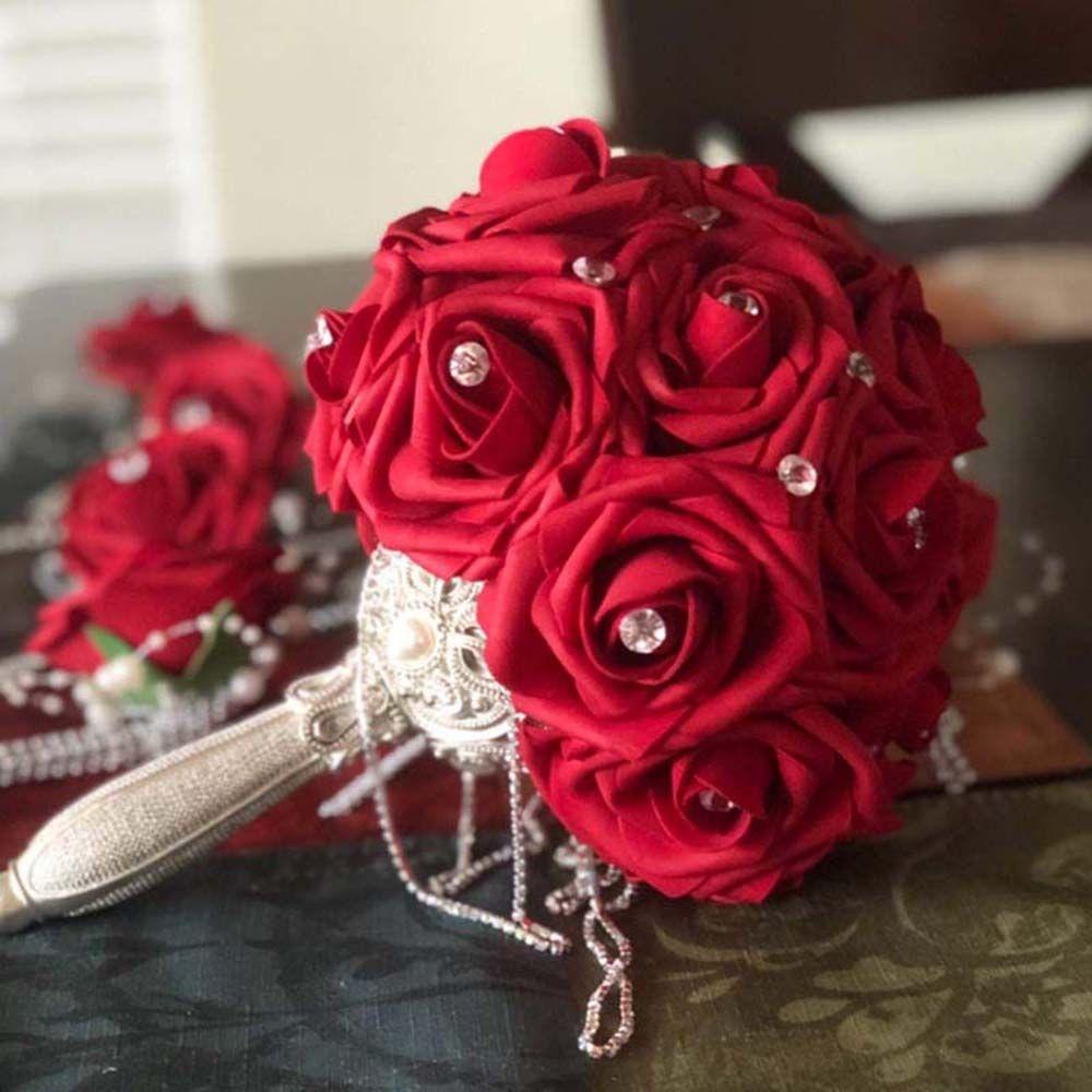 Set 10 Bông Hoa Hồng Xốp Trang Trí Bó Hoa Cưới DIY