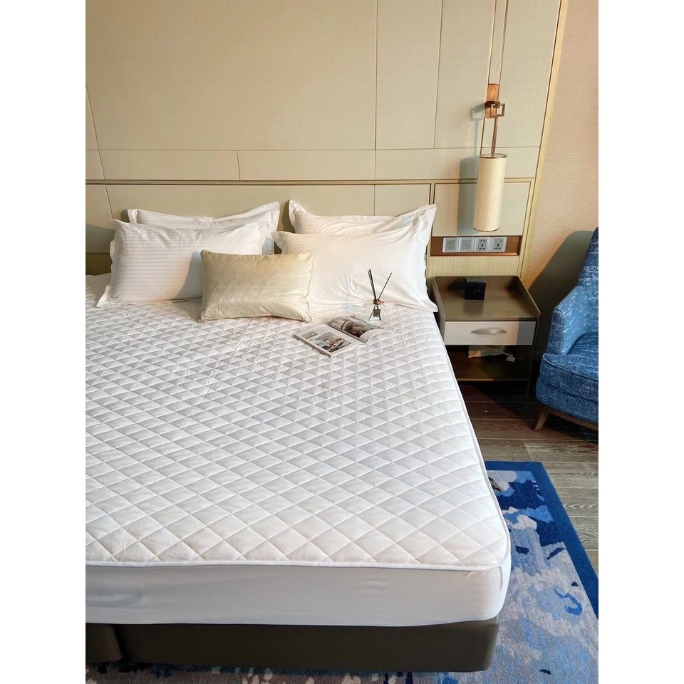 Ga bọc bảo vệ đệm, Tấm trải topper bảo vệ đệm mỏng sẵn đủ kích thước, bọc cho đệm dầy tối đa 30cm, Ga bọc khách sạn