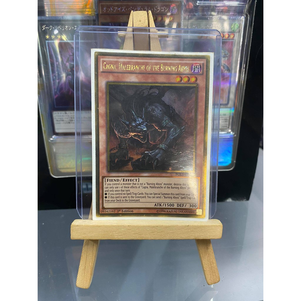 [ Dưa Hấu Yugioh ] Lá bài thẻ bài Cagna Malebranche of the Burning Abyss - Gold Rare - Tặng bọc bài nhựa bảo quản