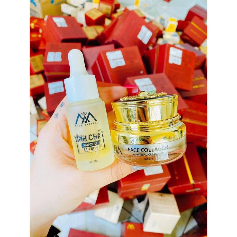 COMBO KEM FACE ADN CÁ HỒI & TINH CHẤT AMPOULE SAFFRON CHÍNH HÃNG MEEA ORGANIC | BigBuy360 - bigbuy360.vn