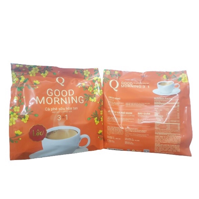 Cafe Good Morning cafe sữa hoà tan Trần Quang bịch 24 gói*20gam