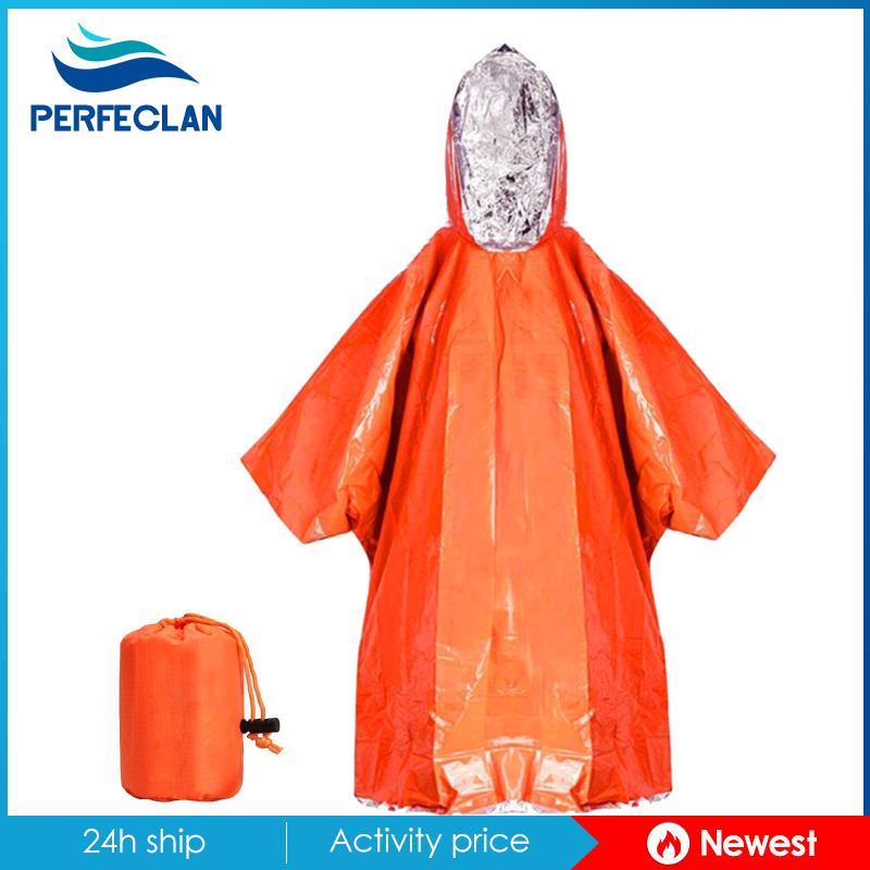 Chăn Poncho Giữ Nhiệt Khẩn Cấp Màu Cam / Bạc