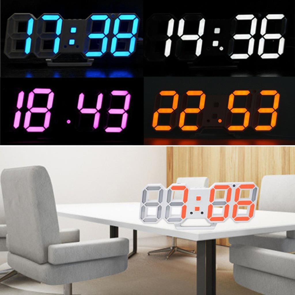 Đồng hồ LED 3D SMART CLOCK treo tường, để bàn &quot;bừng sáng không gian nhà bạn!&quot;...(LED TRẮNG) -dc3338