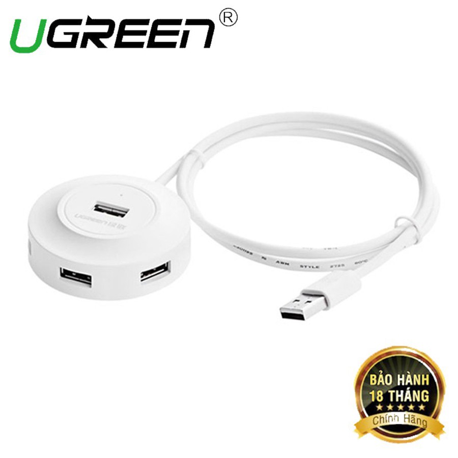 Bộ Chia USB 2.0 Ra 4 cổng Ugreen 20270 màu trắng chính hãng - HapuStore