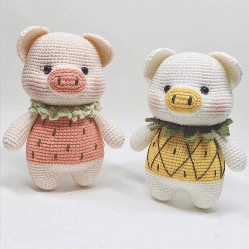 Con Heo Nhồi Bông Bằng Len Dễ Thương Làm Quà Tặng Cho Bé - Thú Bông Handmade Đan Móc Thủ Công Bằng Tay