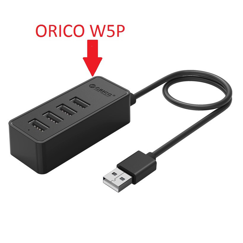 Bộ chia Hub 4 cổng USB 3.0 Orico W5PH4-U3 / ORICO W5P-u2 (Đen)