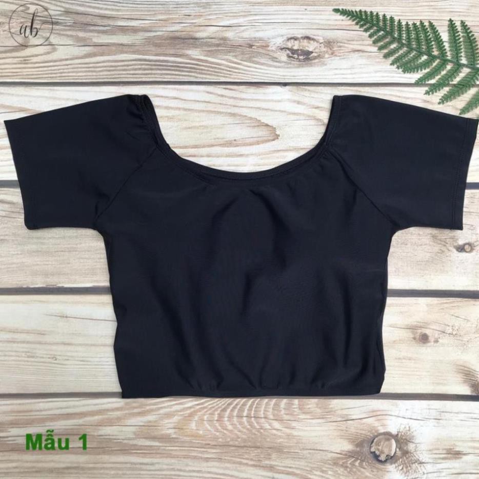 Áo bơi nữ lẻ ngắn tay, áo bơi croptop, áo tập, Mẫu 1-6 (Freesize 40 - 60kg) sexy  ཾ  ྇