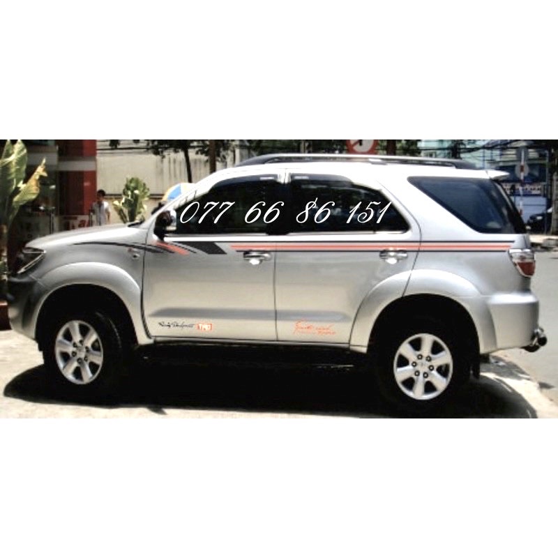 Tem dán sườn xe Innova, Fortuner, cho tất cả dòng xe